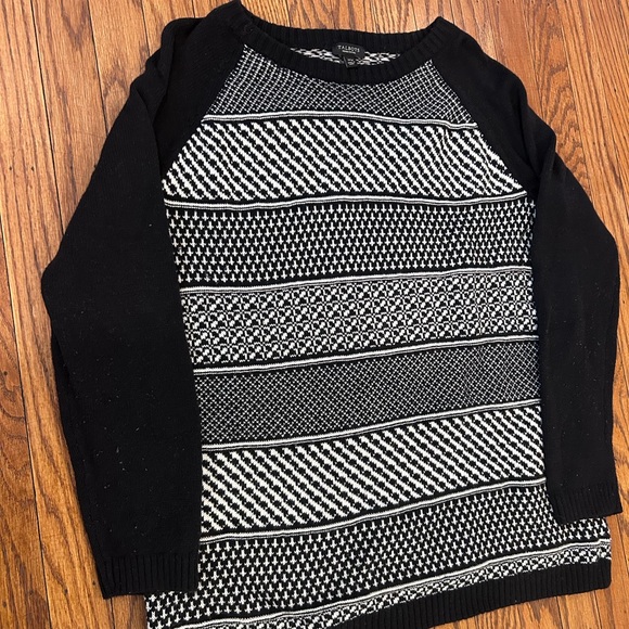 Talbots Black and White Geometric Sweater - Picture 6 of 9